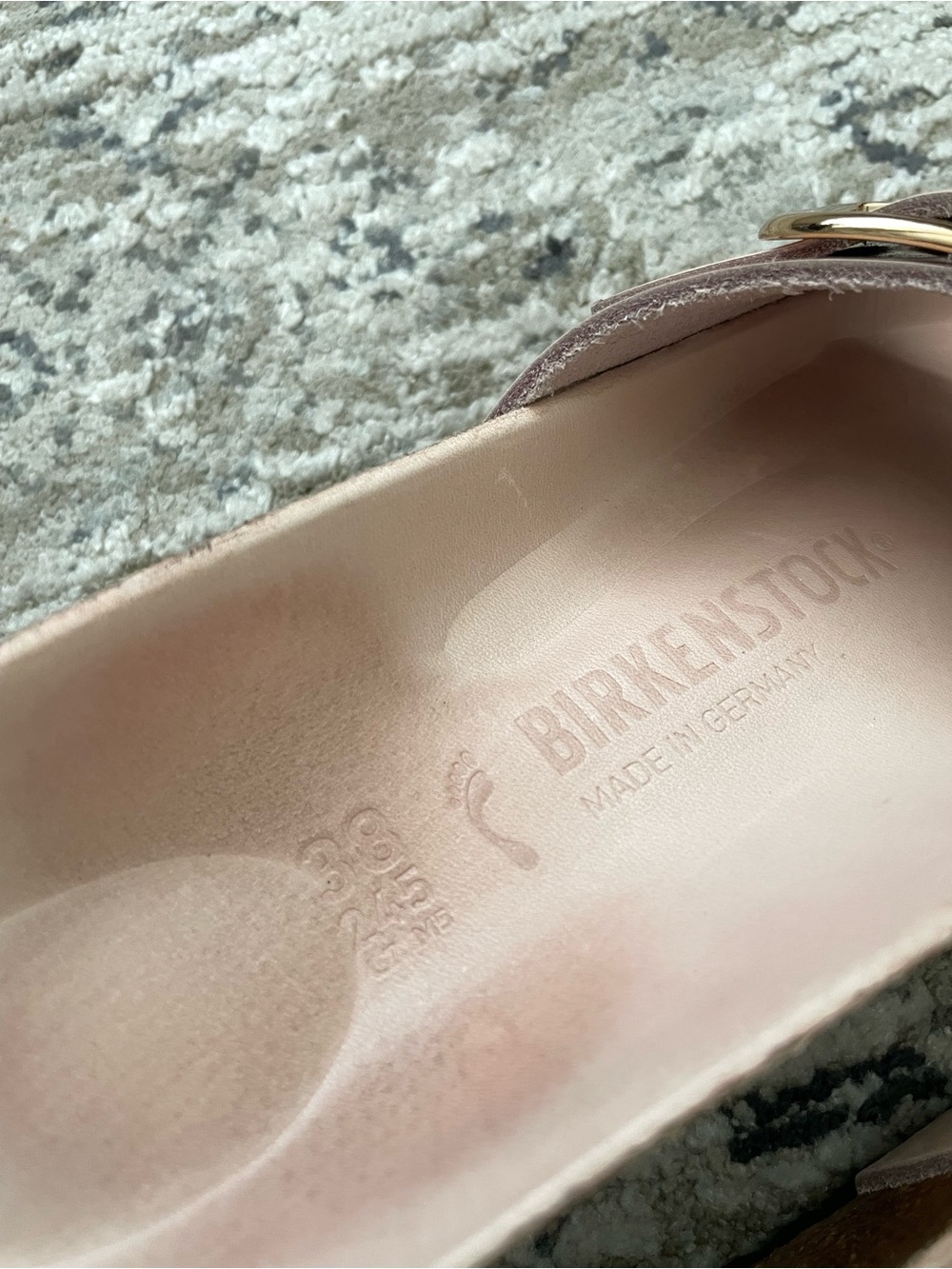 Birkenstock Madrid Big Buckle High Shine Light Rose Size 7 (38) Slide Sandals - Picture 9 of 11